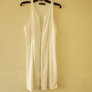 Zanzea White sleeveless Zip UpBack Athletic Skater Dress XL